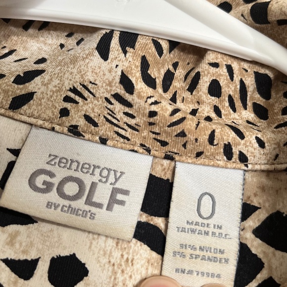 zenergy by Chico’s Women’s Animal Print Golf ATHLEISURE Half Zip Top Sz-S - Picture 6 of 7